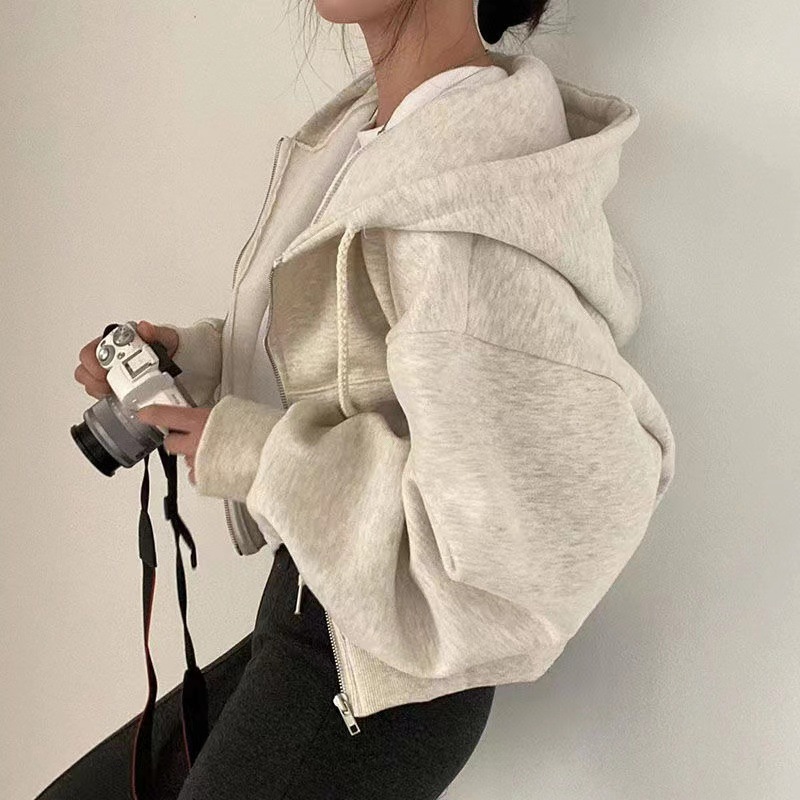 Women'S Fashion Zip Up Hoodies - Модная женская толстовка на молнии с