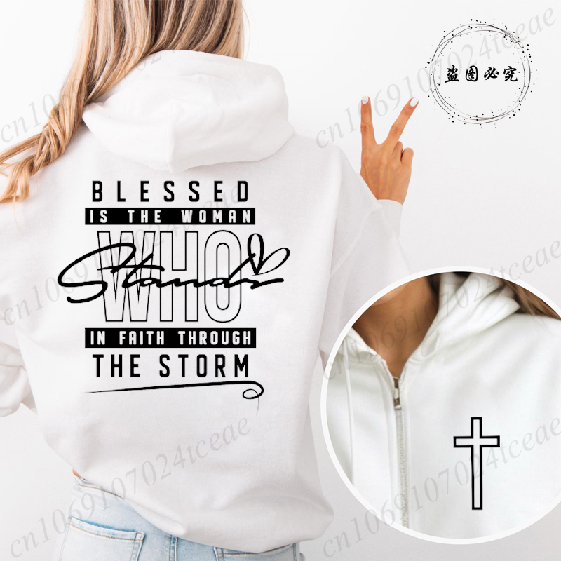 Women'S Fashion Zip Up Hoodies - Худи на молнии с принтом «Иисус,