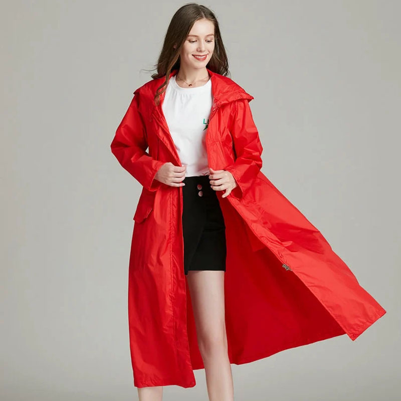 Women'S Fashion Rain Jacket - Женский легкий красный, черный дышащий плащ,