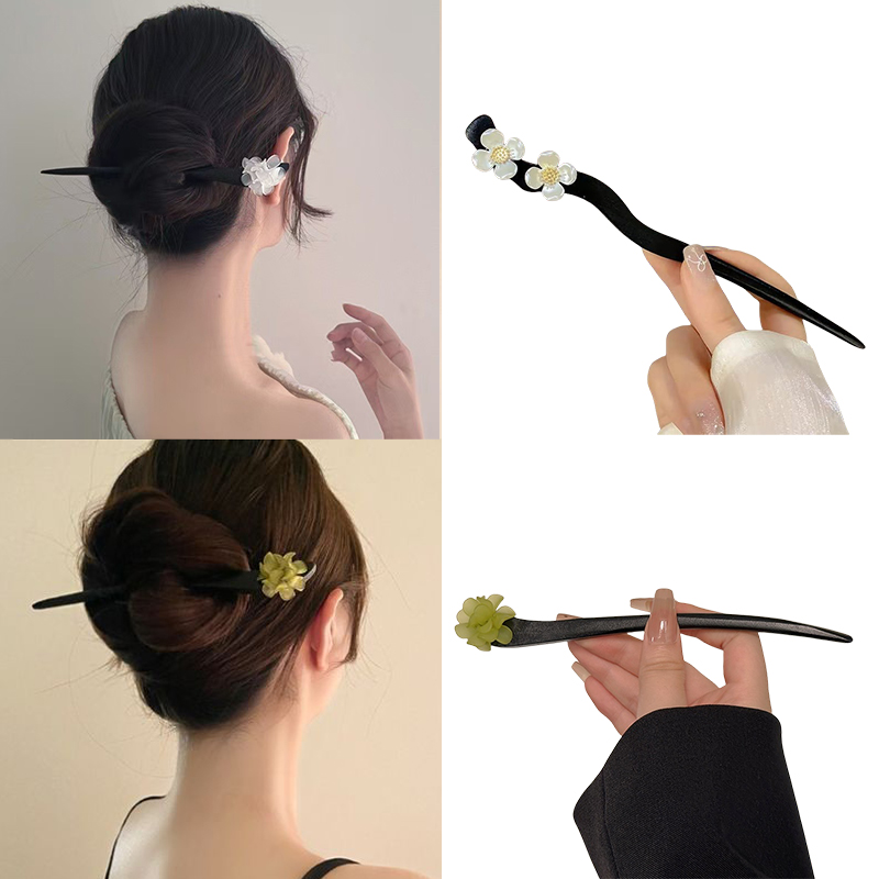 Women Fashion Hair Style - Винтажные деревянные палочки для волос в