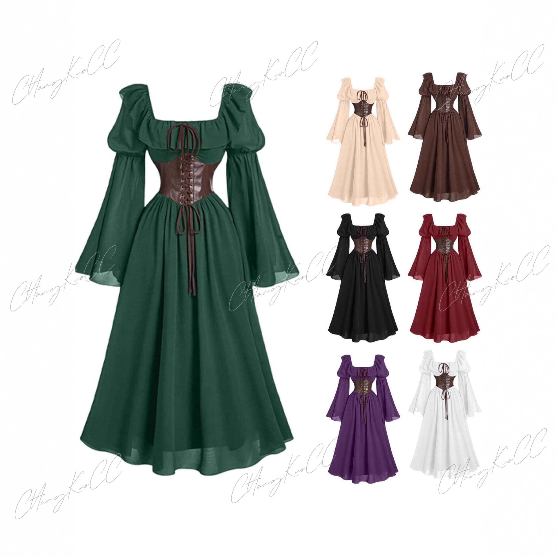Women'S Fashion Renaissance Period - Средневековое новое женское платье с длинными