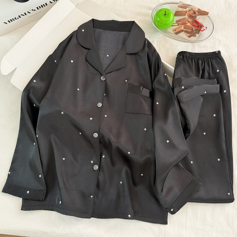 Women Fashion Simple - Модные простые женские пижамы из черного