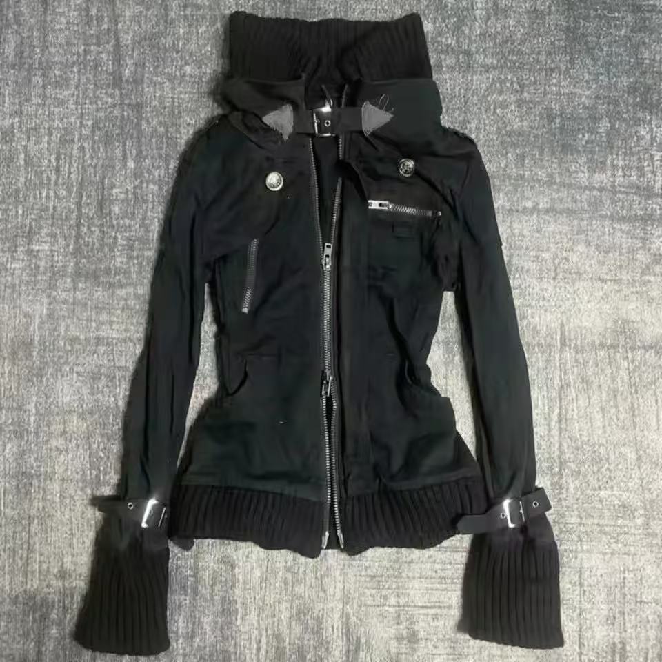 Women'S Fashion Zip Up Hoodies - Женская толстовка Y2K в готическом стиле,