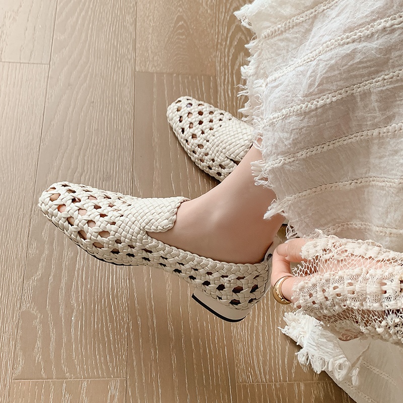 Women Fashion Heels - Модные женские сандалии-лоферы из натуральной кожи