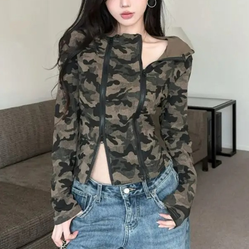 Женская камуфляжная толстовка  – обзор и цена Women'S Fashion Zip Up Hoodies
