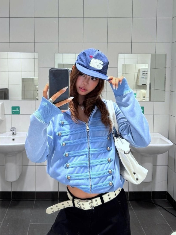 Корейская модная уличная одежд – обзор и цена Women'S Fashion Zip Up Hoodies