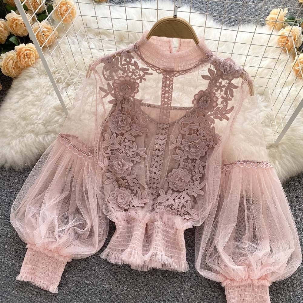 2 шт./компл., кружевная пышная – обзор и цена Puff Sleeve Blouse