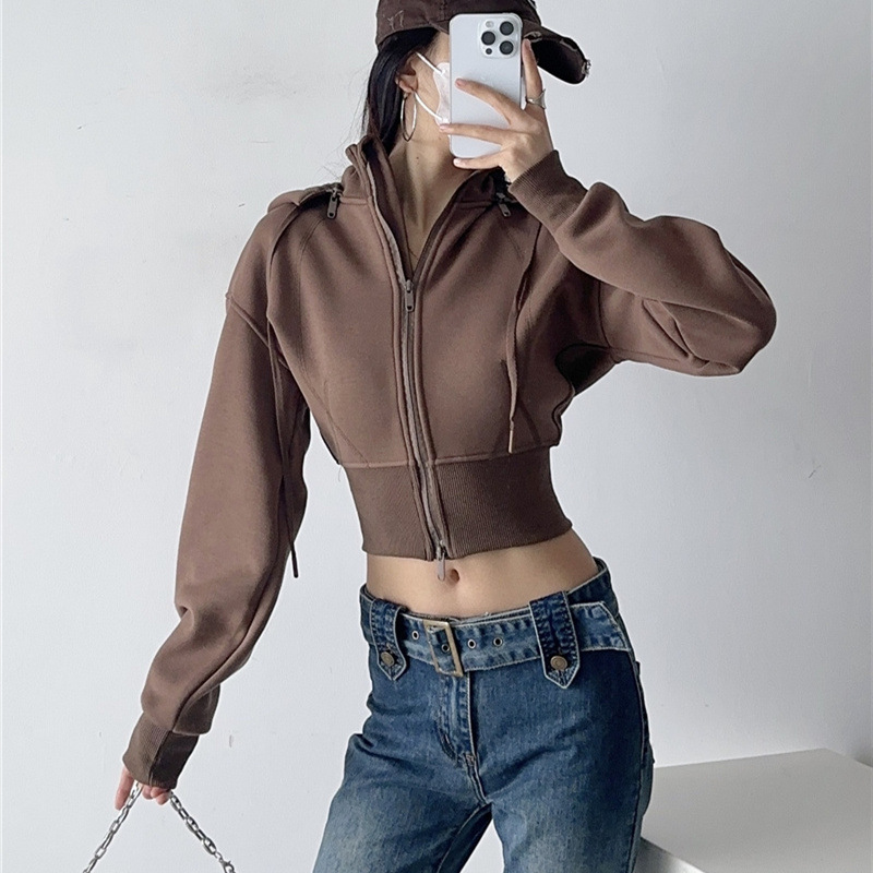 Женские укороченные худи-свитш – обзор и цена Women'S Fashion Zip Up Hoodies