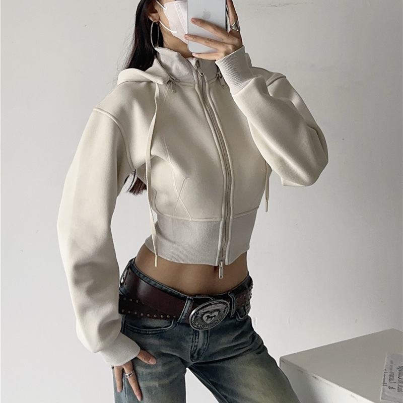 Женские укороченные худи-свитш – обзор и цена Women'S Fashion Zip Up Hoodies