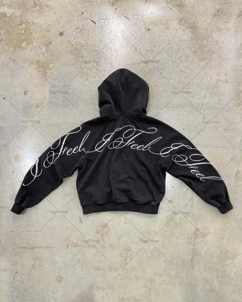 Y2K Harajuku готический буквен – обзор и цена Women'S Fashion Zip Up Hoodies