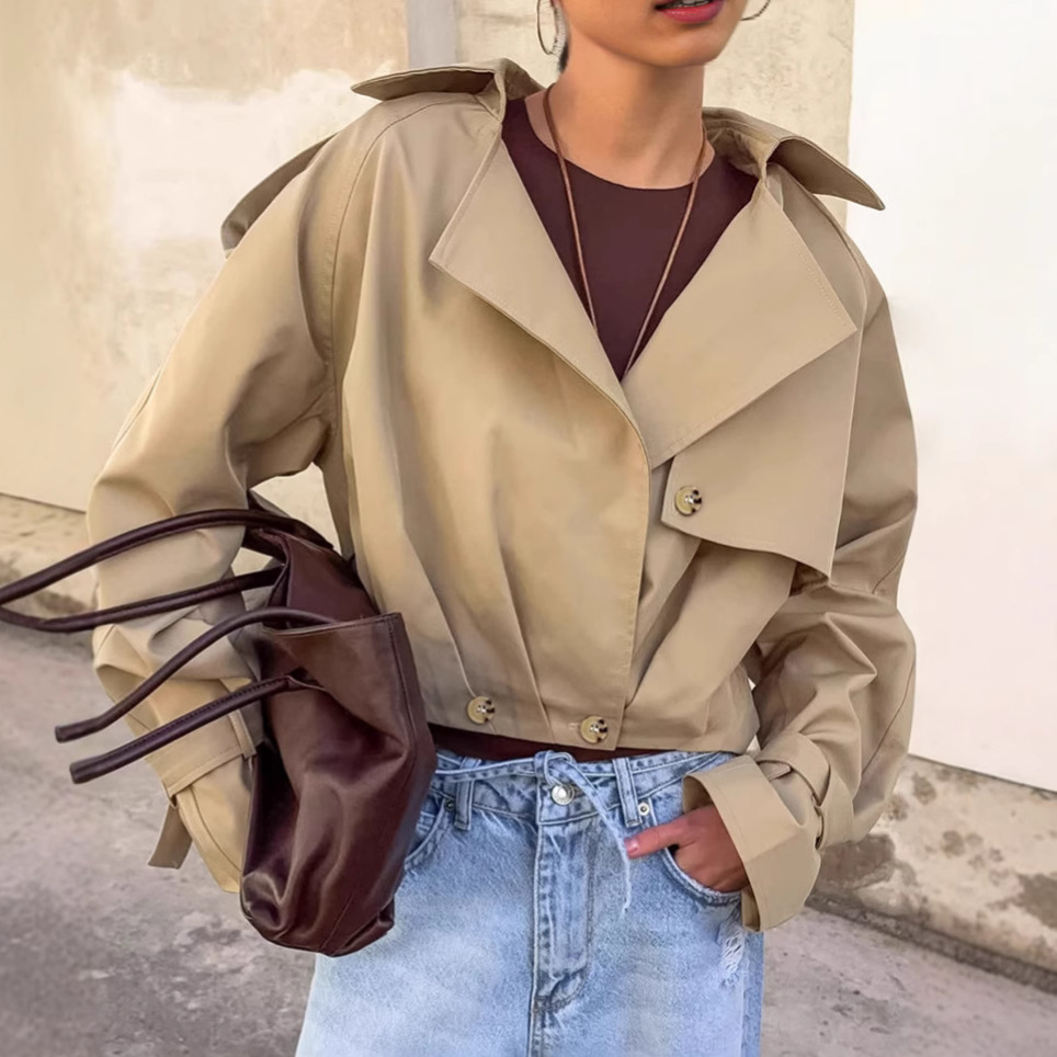 Короткий двубортный тренч с от – обзор и цена Women'S Fashion Utility Jacket