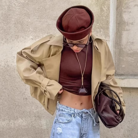 Короткий двубортный тренч с от – обзор и цена Women'S Fashion Utility Jacket