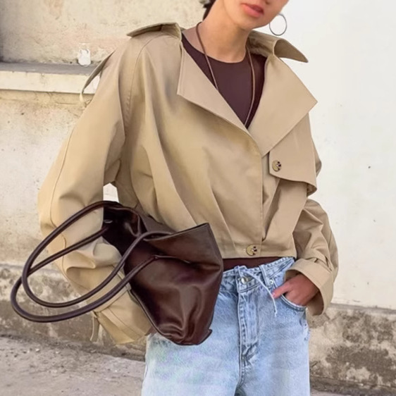 Короткий двубортный тренч с от – обзор и цена Women'S Fashion Utility Jacket