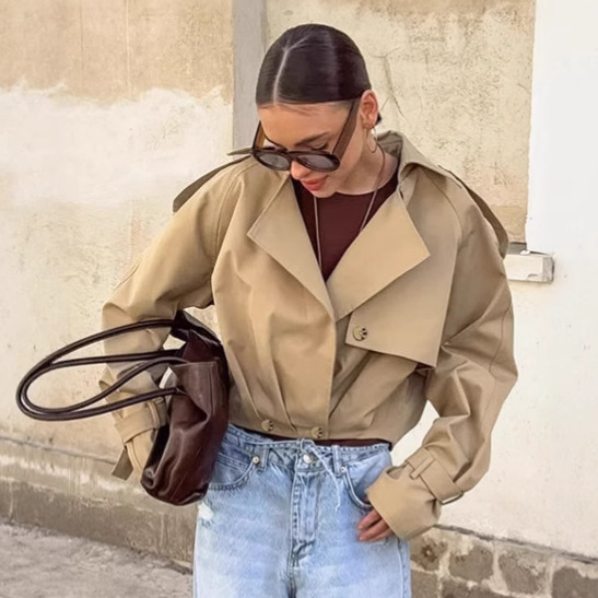 Короткий двубортный тренч с от – обзор и цена Women'S Fashion Utility Jacket